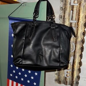 Vera Wang Stylish Black Leather Satchel